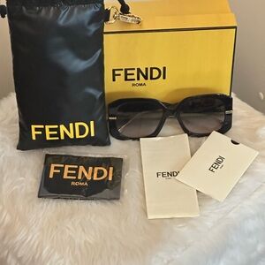 Fendi Black and Gold Sunglasses